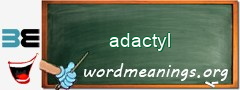 WordMeaning blackboard for adactyl